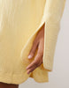 double cloth mini shirt dress with wide cuffs and oversized pockets in lemon