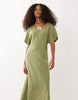 JDY v-neck short sleeve maxi dress in green