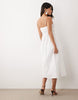 Kaiia exclusive cotton shirred bust detail midi dress in white