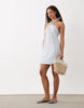 Cotton On linen halterneck dress in blue stripe