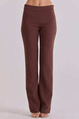 espresso brown straight leg trousers