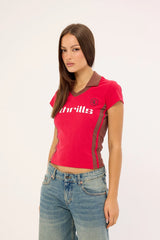 Thrills Hot Shot Polo Club Tee Cherry