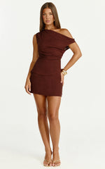 Robilyn Skort - Linen Look Skort in Chocolate