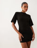 Missy Empire modal bell sleeve fitted T-shirt dress in black