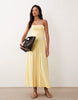 drop waist halter neck sundress in yellow