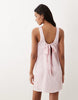 shift mini dress with bow back detail in soft pink