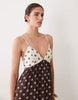 Abercrombie & Fitch v neck flowy maxi dress with built in bra in brown floral print