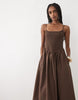 Abercrombie & Fitch dipped waist maxi dress in brown