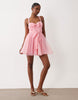 ASOS LUXE chiffon bow detail mini dress in bubblegum pink