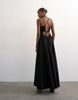 Topshop poplin strappy back volume maxi dress in black