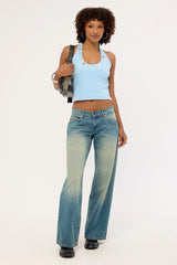 Worship Trudge Halter Top Willow Blue