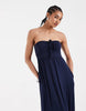 Hollister jersey bandeau maxi dress in navy