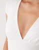 Gina Tricot textured cinch waist mini dress in off white