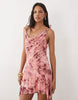 Miss Selfridge burn out hot fix cami festival cowl mini dress with hanky hem