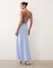 cami maxi dress with lace-up back in baby blue