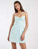 Hollister strappy button front mini dress in light blue