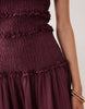 Tall crinkle maxi dress with shirred dropped waist in plum