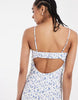 Hollister twist bust slip midi dress in blue ditsy print