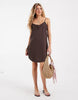 Vero Moda tie front cami mini dress in chocolate brown