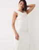 Vero Moda sleeveless satin maxi dress with lace detail in champagne