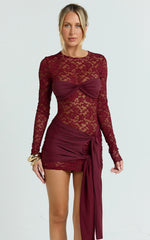 Lioness - Midnight Mini Dress - In Garnet