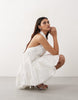 ARRANGE halter neck bubble hem mini dress in white