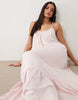 Gina Tricot pure cotton flowy strappy maxi dress in pink