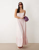 Gina Tricot pure cotton flowy strappy maxi dress in pink