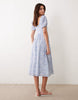 Abercrombie & Fitch milkmaid maxi dress in blue floral print
