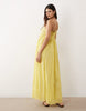 ARRANGE trapeze cami broderie maxi dress in bright yellow