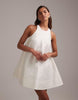 structured mini shift wedding dress in ivory