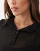 short sleeve double layer midaxi dress in black