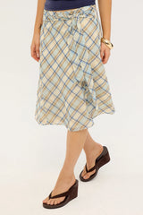 Motel Kamili Skirt Blue Print