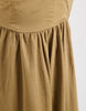 waisted V-neck maxi dress with seaming details in olive