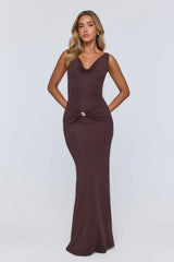Late Night Energy Maxi Dress Brown