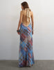 Topshop halterneck tucked side maxi dress in check and polka dot