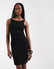 Vero Moda Tall stretch floral lace sleeveless slash neck mini dress in black