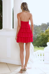 Sundaze Strapless Mini Dress Berry