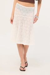 Perfect Stranger Loretta Lace Midi Skirt White