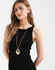 ribbed midi tank dress in black