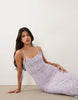 devore strappy maxi dress with tie detailing in lilac