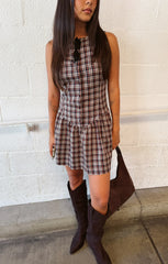 Meester Mini Dress ~ Saddle Plaid