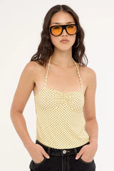 Motel Kindos Top Micro Polka Butter Yellow