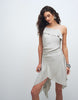 Weekday backless ruffle asymmetric mini dress in light gray