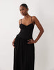 broderie cami maxi dress in black