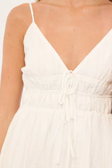 Luck & Trouble Molly Ruched Mini Dress White