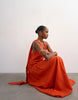 Topshop scarf neck plunge maxi dress with hardware in orange