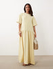 Petite T-shirt drop waist midi dress in buttermilk