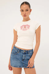 Luck & Trouble Strawberry Market Baby Tee White