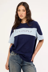 Rusty Kinetic Oversize Tee Navy Blue